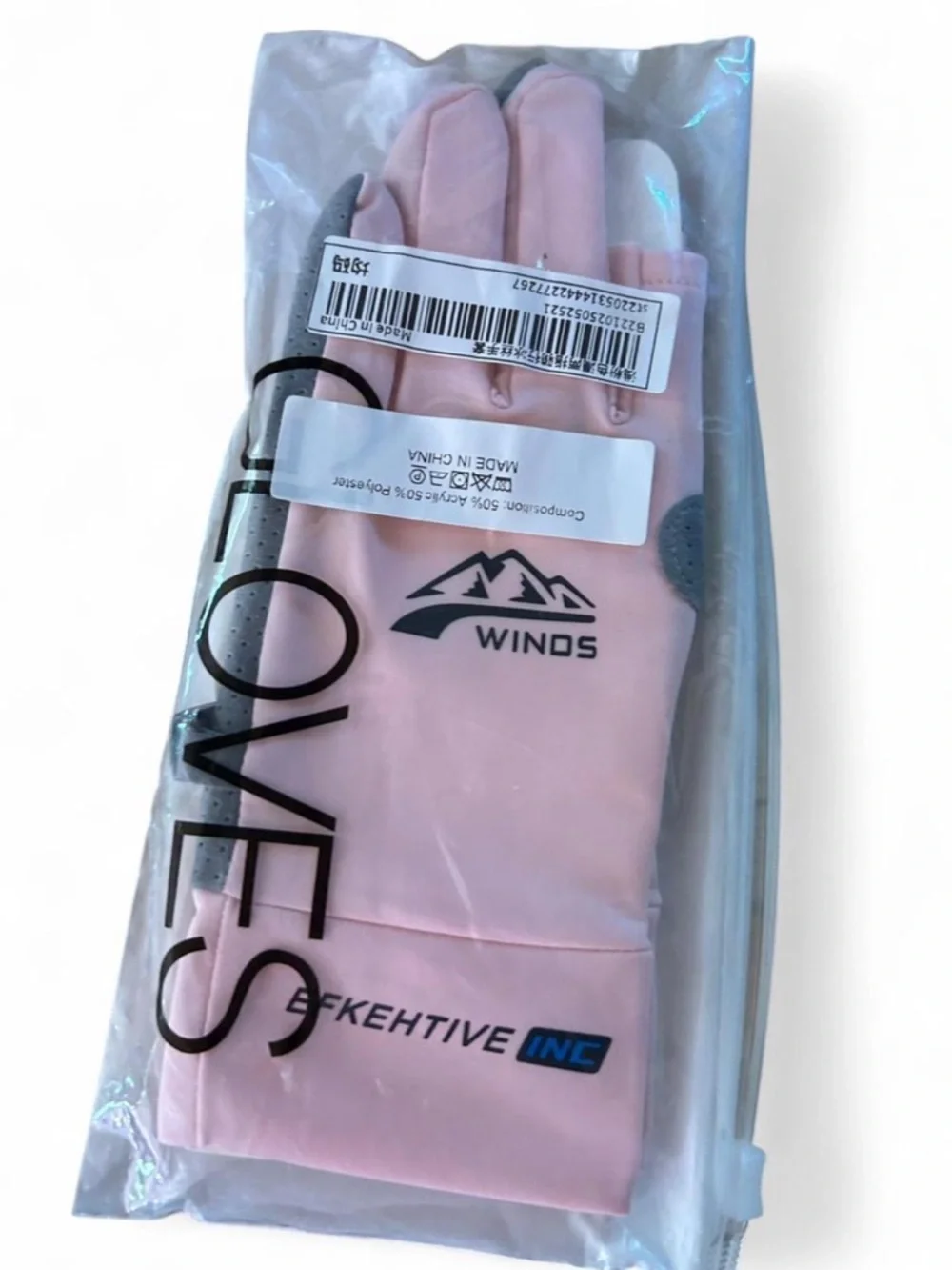 Love Pink Women's Gloves with Gray Grip Accents